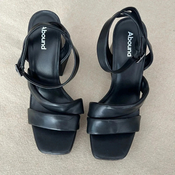 Abound Tracy Black Platform Heeled Sandal Size 8 - Picture 4 of 12